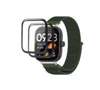 QINOUK Bracelet pour Xiaomi Redmi Watch 5, [Respirant] Bande en Nylon Robuste Sportive Strap Band, [2 packs] Film Protecteur pour Xiaomi Redmi Watch 5-Vert