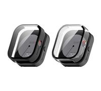 QINOUK Coque PC Dur pour CMF by Nothing Watch Pro avec Verre Trempé, [2-Pack] Coque de Protection Anti-Rayures Compatible avec CMF by Nothing Watch Pro-Noir Transparent