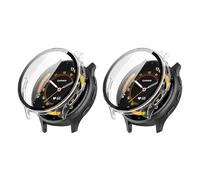 QINOUK Coque PC Dur pour Garmin Venu 3 avec Verre Trempé, [2-Pack] Coque de Protection Anti-Rayures Compatible avec Garmin Venu 3-Transparent