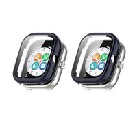 QINOUK Coque PC Dur pour Honor Choice Haylou Watch avec Verre Trempé, [2-Pack] Coque de Protection Anti-Rayures Compatible avec Honor Choice Haylou Watch-Bleu