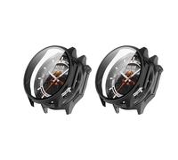 QINOUK Coque PC Dur pour OnePlus Watch 3 avec Verre Trempé, [2-Pack] Coque de Protection Anti-Rayures Compatible avec OnePlus Watch 3-Noir