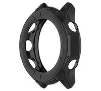 QINOUK Coque pour Garmin Forerunner 255, [anti-chute] TPU souple protection partielle fine coque pare-chocs compatible avec Garmin Forerunner 255-noir