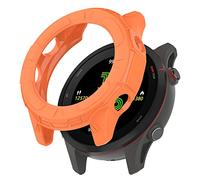 QINOUK Coque pour Garmin Forerunner 255, [anti-chute] TPU souple protection partielle fine coque pare-chocs compatible avec Garmin Forerunner 255-Orange