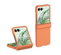 QINOUK Coque pour Motorola Razr 50 Ultra, [Antichoc] Coque PC Ultra-Mince, Protection des Charnières, Coque Protecteur Anti-Rayures pour Motorola Razr 50 Ultra-Orange