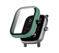 QINOUK Coque rigide en polycarbonate pour Amazfit Bip U Pro avec protection d'écran en verre trempé intégrée, [anti-chute] et anti-rayures compatible avec Amazfit Bip U Pro Vert