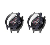 QINOUK Coque rigide en polycarbonate pour Honor Watch GS3 avec verre trempé intégré, [2-Pack] Protection intégrale, anti-rayures Coque de protection fine compatible avec Honor Watch GS3-Bleu