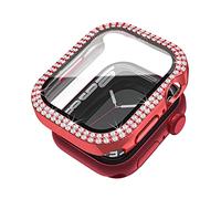 QINOUK Étui PC Dur pour Apple Watch Series 9 45mm avec Verre Trempé, [Anti-Rayures] Étui de Protection Case pour Apple Watch Series 9 45mm-Rouge