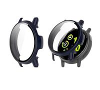 QINOUK Étui PC Dur pour Garmin Vivoactive 5avec Verre Trempé, [2-Pack] Étui de Protection Anti-Rayures Compatible avec Garmin Vivoactive 5-Bleu