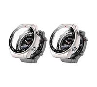 QINOUK Étui PC Dur pour Huawei Watch Ultimate avec Verre Trempé, [2-Pack] Étui de Protection Anti-Rayures Compatible avec Huawei Watch Ultimate-Blanche