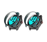 QINOUK Étui PC Dur pour TicWatch Pro 5 avec Verre Trempé, [2-Pack] Étui de Protection Anti-Rayures Compatible avec TicWatch Pro 5-Vert