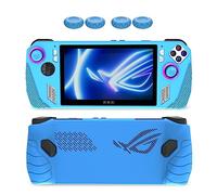 QINOUK Étui pour ASUS ROG Ally, [Anti-Rayures] Étui en TPU Souple Case avec 4 Poignées de Pouce, pour ASUS ROG Ally Accessoires-Bleu