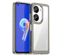 QINOUK Étui pour ASUS Zenfone 10, [Anti-Rayures] HD Transparent Case Étui Protecteur en PC + TPU Souple Étui pour ASUS Zenfone 10-Gris