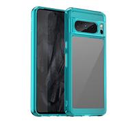 QINOUK Étui pour Google Pixel 8 Pro, [Anti-Rayures] HD Transparent Case Étui Protecteur en PC + TPU Souple Étui pour Google Pixel 8 Pro-Bleu