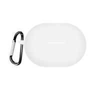 QINOUK Étui pour Huawei Freebuds Pro 3, Étui en Silicone Souple, avec Clip en Forme de D, Étui de Protection pour Huawei Freebuds Pro 3-Blanc