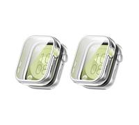 QINOUK Étui pour Huawei Watch Fit 3 avec Protection D'écran, [2-Pack] [Anti-Rayures] Étui de Protection en TPU Souple pour Huawei Watch Fit 3-Argent