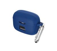 QINOUK Étui pour JBL Tune 230NC TWS, Étui en Silicone Souple, avec Mousqueton, Étui de Protection pour JBL Tune 230NC TWS-Bleu