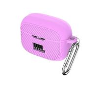 QINOUK Étui pour JBL Tune 230NC TWS, Étui en Silicone Souple, avec Mousqueton, Étui de Protection pour JBL Tune 230NC TWS-Mauve