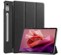 QINOUK Etui pour Lenovo Tab P12, [Stand Feature] Couverture Intelligente Ultra Fine, PU et PC Étui Protecteur Anti-Rayures, for Lenovo Tab P12 12.7-Noir