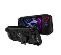 QINOUK Étui pour MSI Claw, Case en TPU Souple avec Support Intégré, Anti-Rayures et Résistant aux Chocs, Noir, Pour Jeux en Déplacement et à la Maison