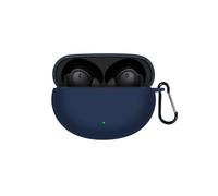 QINOUK Étui pour Oppo Enco Air4 Pro, Étui en Silicone Souple, avec Clip en Forme de D, Étui de Protection pour Oppo Enco Air4 Pro-Bleu
