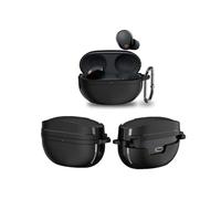 QINOUK Étui pour Sony WF-1000XM5, [Antichoc] Étui de Protection TPU Robuste avec Mousqueton, Protection Intégrale du Corps, Compatible avec Sony WF-1000XM5-Noir