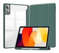 QINOUK Etui pour Xiaomi Redmi Pad 2, [Stand Feature] Étui Intelligent en TPU Souple, Anti-Rayures Acrylique Clair Protecteur Case Etui for Xiaomi Redmi Pad 2-Vert