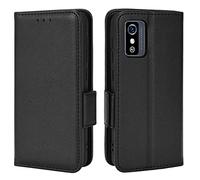 QINOUK Étui pour ZTE Blade L9, boucle latérale magnétique, étui portefeuille en cuir PU, [3 emplacements] [Fonction support] Compatible avec ZTE Blade L9-Noir