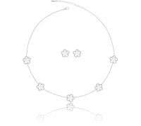 Qinpan Ensemble collier et boucles d'oreilles à tige en forme de trèfle à quatre feuilles pour femme - Plaqué or 14 carats