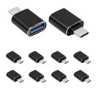 QINQ Adaptateur USB sur USB c Packung 10,Noir Type-C sur USB 3.0,Adaptateur de câble de Recharge pour Compatible avec iPhone 16/15/14/13/12 iPad Galaxy Ordinateurs Portables Carplay etc
