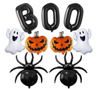 QINQINZIJIN 9 Pièces Ballon Halloween, Ballons en Aluminium Citrouille Araignée Fantôme, Ballons de Décoration de Fête d'Halloween, pour Fêtes Costumées Maisons Hantées Carnaval