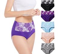 QINQNC Low Shorts Stretch Capri Pants For Women Lot de 5 sous-vêtements taille haute en coton élastique pour femmes de couleurs mélangées sous-vêtements Ladies Knickers Size 18 Camouflage (Pink, XXXL)
