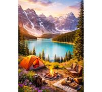 QINRUBB DIY 5D Montagne Enneigée Diamond Art Kits Point de Croix pour Adultes Débutants, 5D Lac Art du Diamant Complet Kit, Paysage Naturel Peinture Diamant Painting Kits Maison Décor 30x40cm