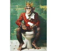 QINRUBB DIY 5D Singe Diamond Art Kits Point de Croix Painting pour Adultes Débutants, 5D Gorille Roi Art du Diamant Complet Kit, Peinture Fantaisie Diamant Painting Kits Maison Décor 30x40 cm