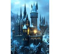 QINRUBB DIY Ancient Castle Diamond Art Kit for Beginners Adults, Full Drill Magic School Diamond Painting Kits, 5D Winter Painting by Numbers DIY Craft Kits for Home Wall Decor 12x16 inch