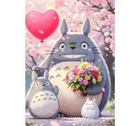 QINRUBB DIY Cartoon Chinchilla Diamond Art Kit for Beginners Adults, Full Drill Flowers Diamond Painting Kits, 5D Love Painting by Numbers DIY Craft Kits for Home Wall Decor 12x16 inch