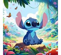 QINRUBB DIY Cartoon Stitch Diamond Art Kit for Beginners Adults, Full Drill Fairyland Diamond Painting Kits, 5D Fantasy Painting by Numbers DIY Craft Kits for Home Wall Decor 12x12 inch