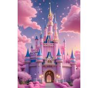 QINRUBB DIY Fantasy Castle Diamond Art Kit for Beginners Adults, Full Drill Clouds Diamond Painting Kits, 5D Dreamland Painting by Numbers DIY Craft Kits for Home Wall Decor 12x16 inch