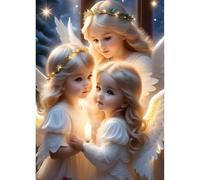 QINRUBB DIY Fée Ange Peinture Diamant Painting Kit, 5D Pays des Rêves Art du Diamant Complet Kits, Fantaisie Diamond Art Kits Strass Point de Croix Painting pour Adultes Débutants Maison Décor 30X40cm