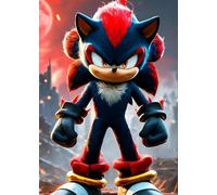 QINRUBB DIY Hedgehog Diamond Art Kit for Beginners Adults, Full Drill Cartoon Diamond Painting Kits, 5D Sonic Hedgehog Painting by Numbers DIY Craft Kits for Home Wall Decor 12x16 inch