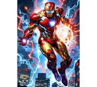QINRUBB DIY Iron and Man Diamond Art Kit for Beginners Adults, Full Drill Superhero Diamond Painting Kits, 5D Movie Poster Painting by Numbers DIY Craft Kits for Home Wall Decor 12x16 inch