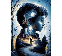 QINRUBB DIY Movie Character Diamond Art Kit for Beginners Adults, Full Drill Boy Diamond Painting Kits, 5D Fantasy Painting by Numbers DIY Craft Kits for Home Wall Decor 12x16 inch