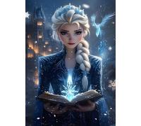 QINRUBB DIY Princess Diamond Art Kit for Beginners Adults, Full Drill Cartoon Diamond Painting Kits, 5D Dreamland Painting by Numbers DIY Craft Kits for Home Wall Decor 12x16 inch