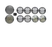 QINSHU Feu Antibrouillard Kit Mise À Niveau Complet LED Pour Land Pour Rover Pour Defender 10 Pièces Lentilles Fumées Feux Antibrouillard Arrière Clignotants Avant(Blanc)