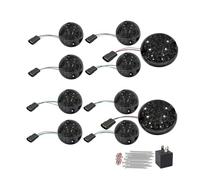 QINSHU Feu Antibrouillard Kit Mise À Niveau Complet LED Pour Land Pour Rover Pour Defender 10 Pièces Lentilles Fumées Feux Antibrouillard Arrière Clignotants Avant(Le noir)