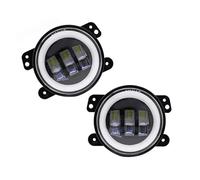 QINSHU Feu Antibrouillard Phare LED Voiture 4 Pouces 30 W Avec Anneau Halo Blanc DRL Angel Eyes Pour Dodge Pour Journey Pour Magnum Pour Charger(2 piece)