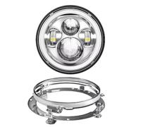 QINSHU Phare Avant Phare Moto pour Fat pour Boy pour Switchback pour Road pour King pour Ultra/Phare LED 7 Pouces + Feux Antibrouillard 4,5 Anneau Montage Support 7"