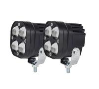 QINSHU Phare De Moto Projecteurs Travail LED 3 Pouces 12 V 24 V Phares Pour Motos Feux Antibrouillard À LED 4x4 Tout-terrain VTT(2piece white yellow)