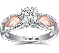 QINSHUI Bague Commémorative Avec Ailes en Cercle Personnalisée « Je Suis La Femme D'un Mari » I'm a Wife to a Husband Personalized Circle Wings Memorial Ring