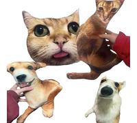 QINSHUI Oreillers personnalisés pour Animaux de Compagnie laids, Customized Ugly Pet Pillows, DIY Abstract Personalized Custom Pet Pillow, Funny Cute Custom Cat Dog Pillow-No White Edges