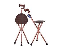 Qinshunxi Chaise de béquilles de selles, siège de béquilles Pliantes Portables avec lumières LED, béquilles Cinq Positions sont réglables, béquilles pour Envoyer Les Parents, Browna